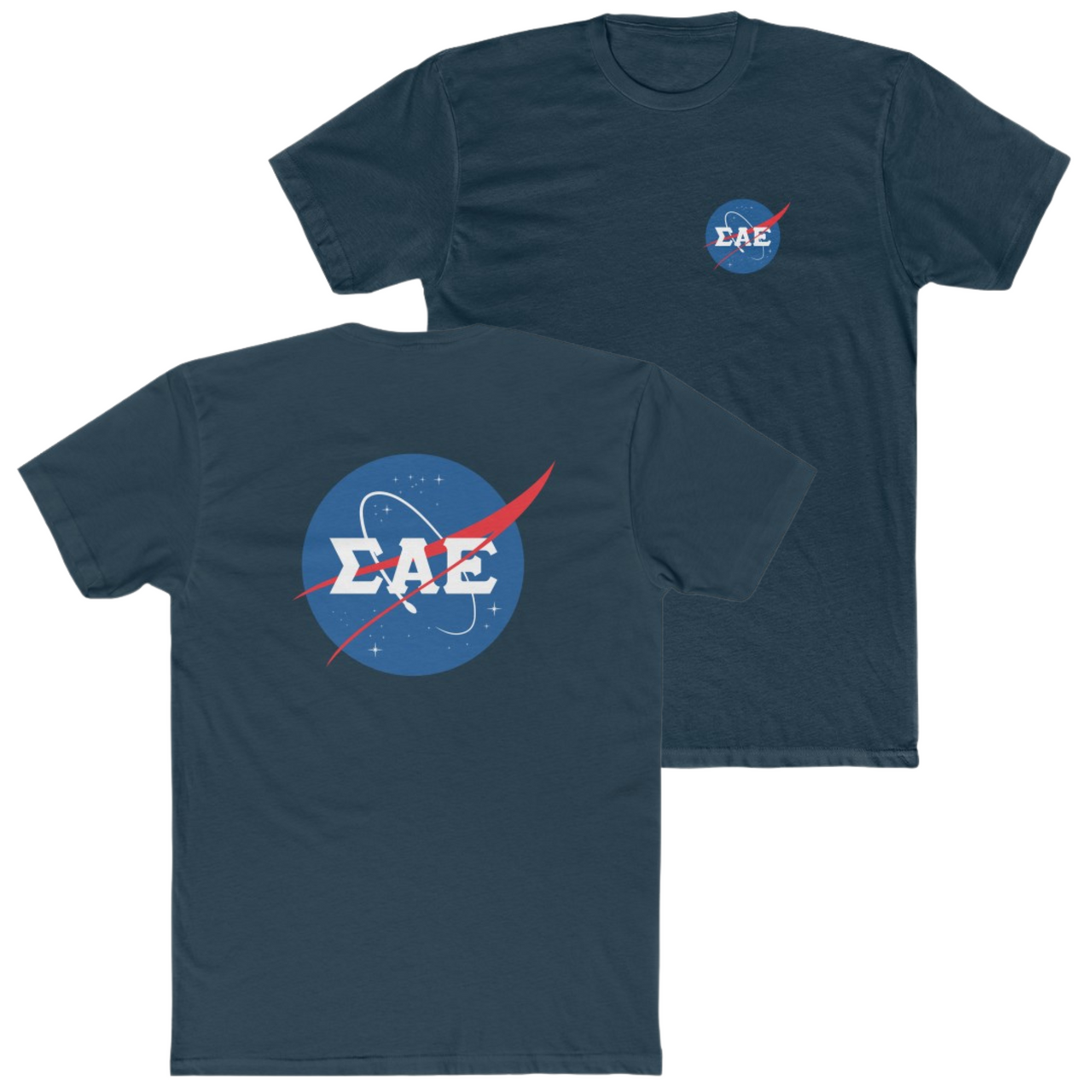 Navy Sigma Alpha Epsilon Graphic T-Shirt | Nasa 2.0 | Sigma Alpha Epsilon Clothing and Merchandise