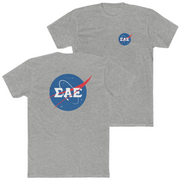 Grey Sigma Alpha Epsilon Graphic T-Shirt | Nasa 2.0 | Sigma Alpha Epsilon Clothing and Merchandise