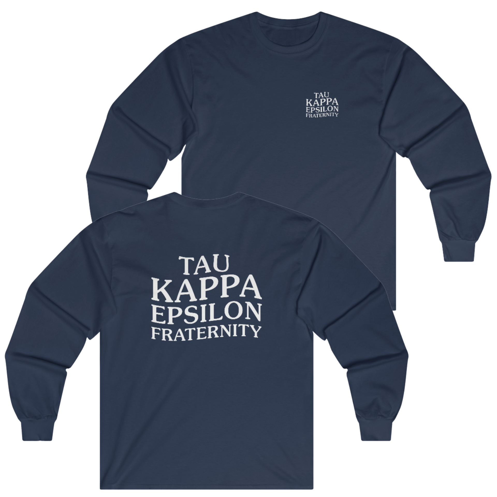 Navy Tau Kappa Epsilon Graphic Long Sleeve T-Shirt | TKE Social Club | TKE Clothing and Merchandise