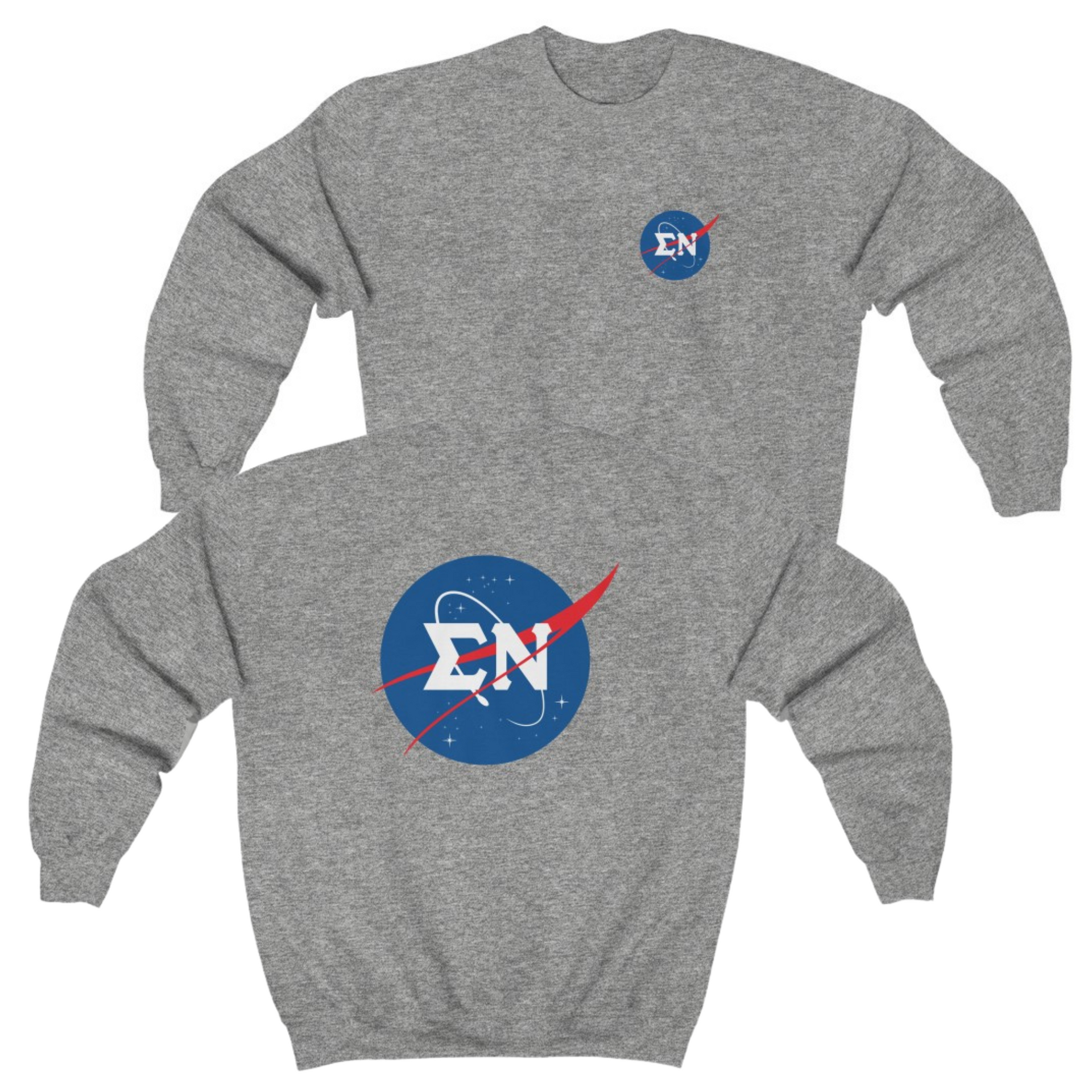 Grey Sigma Nu Graphic Crewneck Sweatshirt | Nasa 2.0 | Sigma Nu Clothing, Apparel and Merchandise