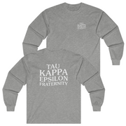 Grey Tau Kappa Epsilon Graphic Long Sleeve T-Shirt | TKE Social Club | TKE Clothing and Merchandise
