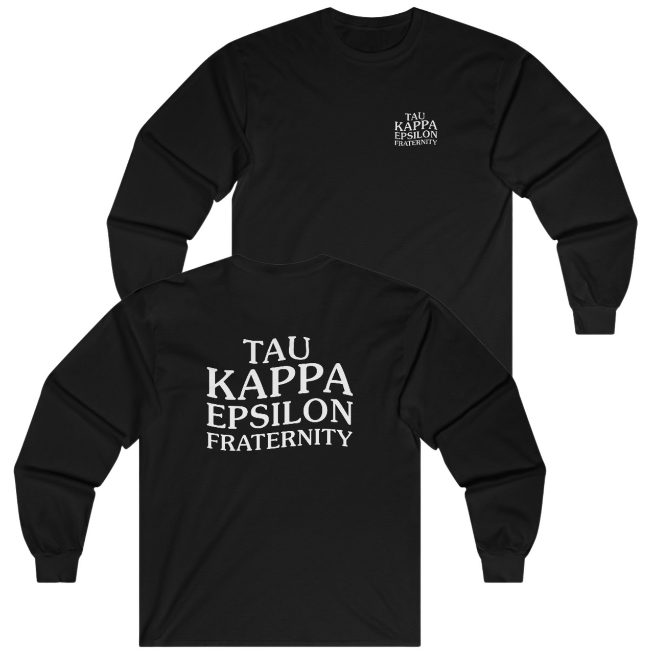 Black Tau Kappa Epsilon Graphic Long Sleeve T-Shirt | TKE Social Club | TKE Clothing and Merchandise