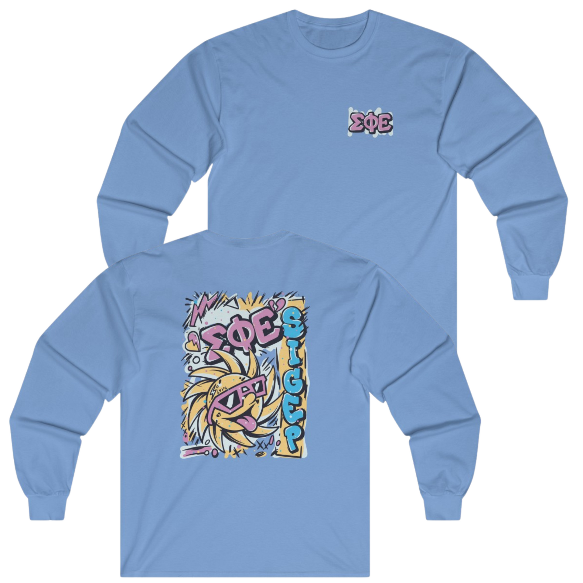 Blue Sigma Phi Epsilon Graphic Long Sleeve | Fun in the Sun | SigEp Clothing - Campus Apparel