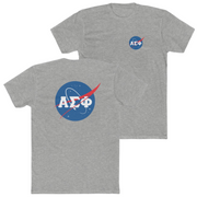 Grey Alpha Sigma Phi Graphic T-Shirt | Nasa 2.0 | Alpha Sigma Phi Fraternity T- Shirt 