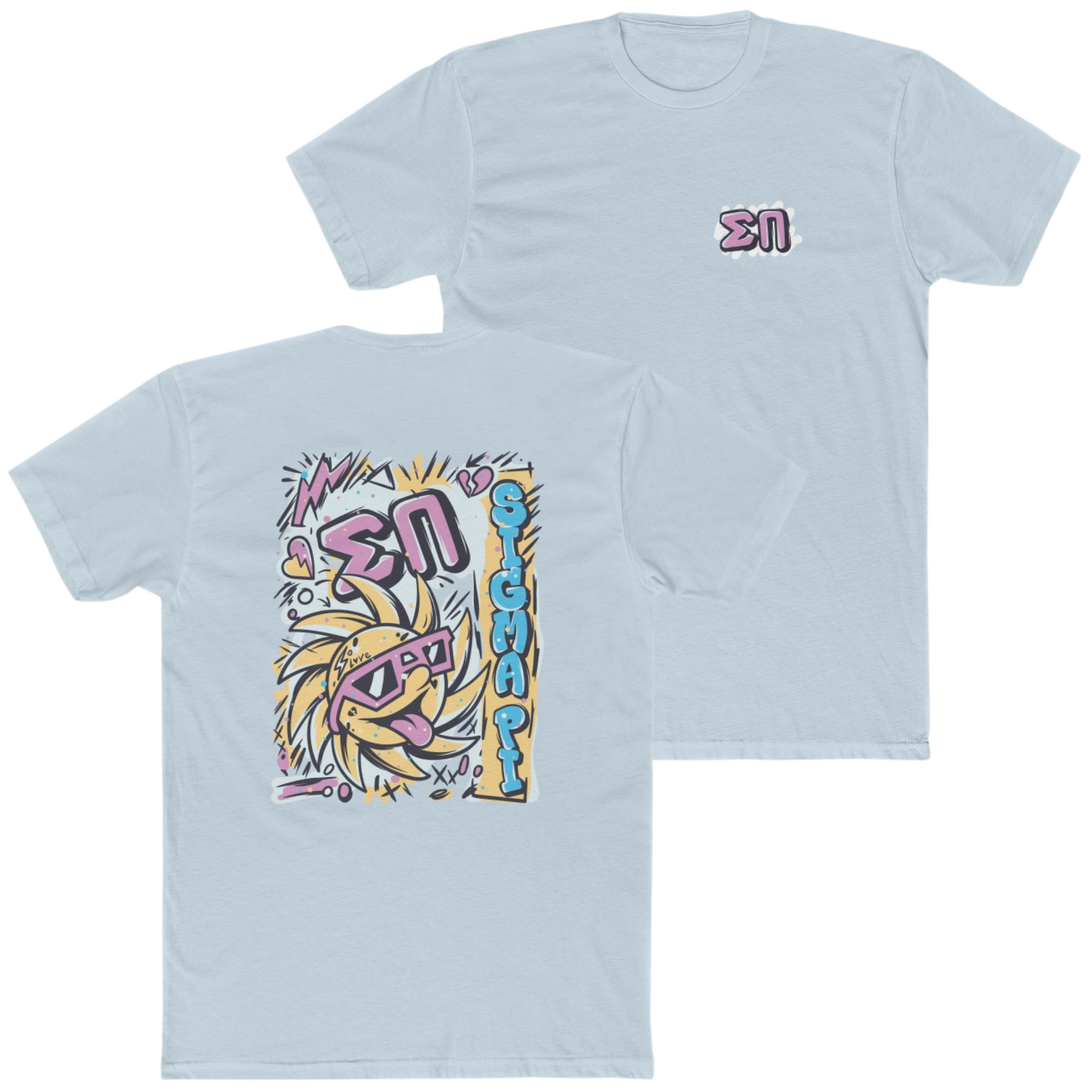 Light Blue Sigma Pi Graphic T-Shirt | Fun in the Sun | Sigma Pi Apparel and Merchandise 
