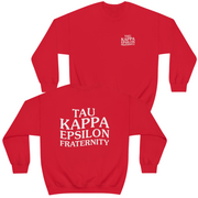 Red Tau Kappa Epsilon Graphic Crewneck Sweatshirt | TKE Social Club | TKE Clothing and Merchandise