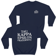 Navy Tau Kappa Epsilon Graphic Crewneck Sweatshirt | TKE Social Club | TKE Clothing and Merchandise