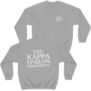 Grey Tau Kappa Epsilon Graphic Crewneck Sweatshirt | TKE Social Club | TKE Clothing and Merchandise
