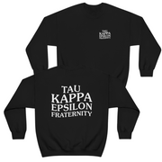 Black Tau Kappa Epsilon Graphic Crewneck Sweatshirt | TKE Social Club | TKE Clothing and Merchandise