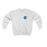 White Sigma Alpha Epsilon Graphic Crewneck Sweatshirt | Nasa 2.0 | Sigma Alpha Epsilon Clothing and Merchandise