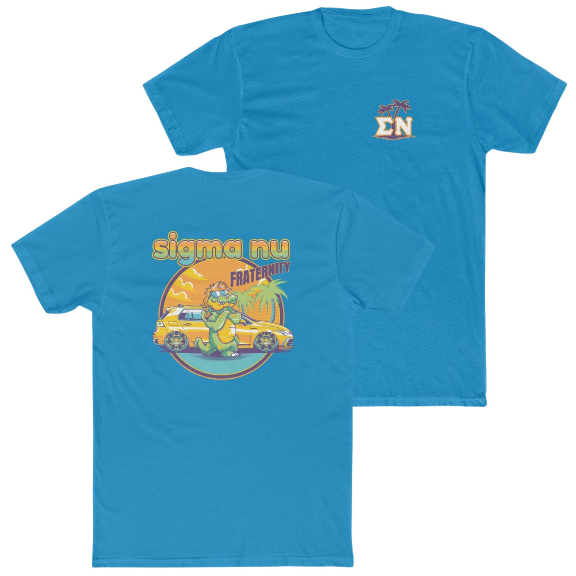 Turquoise Sigma Nu Graphic T-Shirt | Cool Croc | Sigma Nu Clothing, Apparel and Merchandise