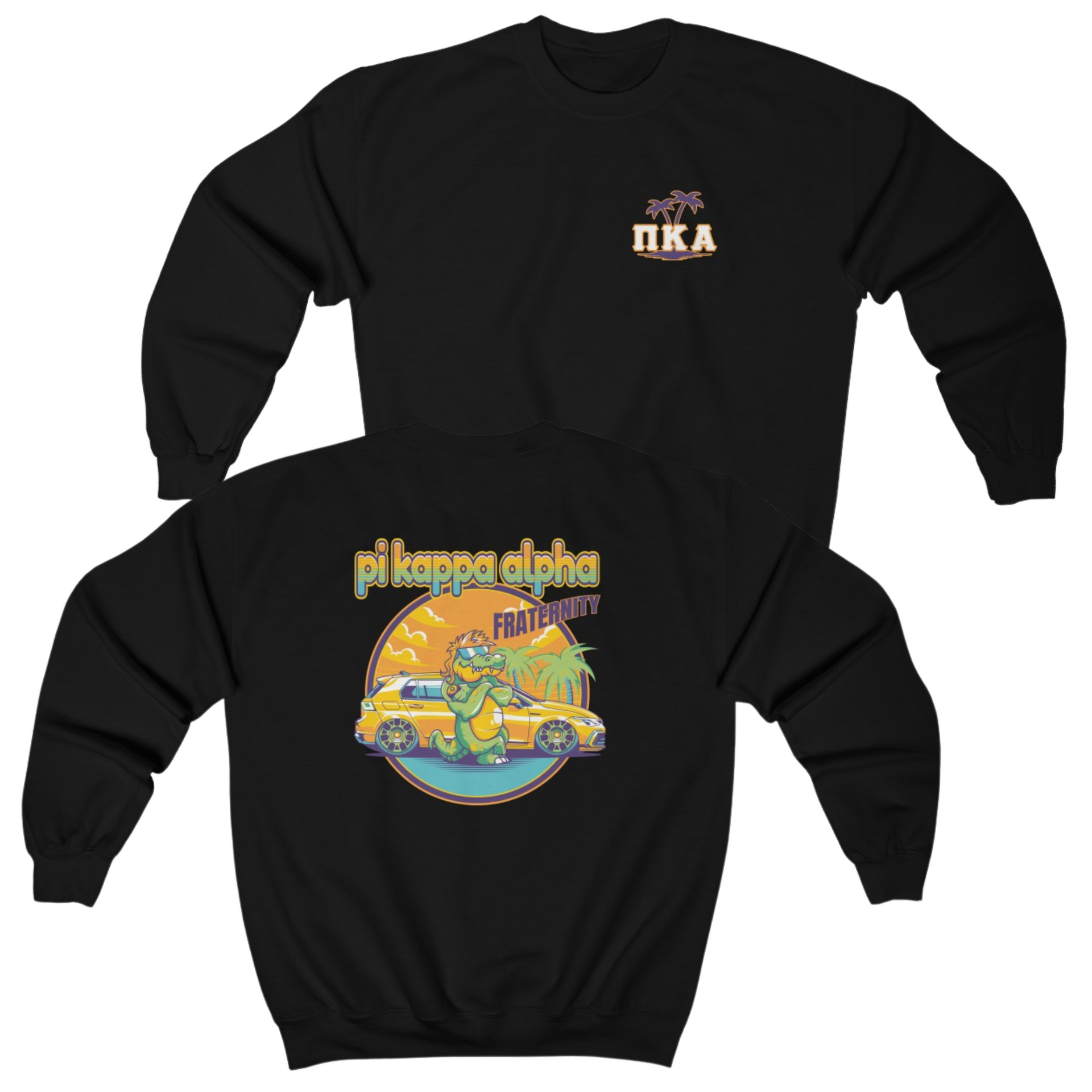 Black Pi Kappa Alpha Graphic Crewneck Sweatshirt | Cool Croc | Pi kappa alpha fraternity shirt 