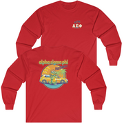 Red Alpha Sigma Phi Graphic Long Sleeve | Cool Croc | Alpha Sigma Phi Fraternity Shirt 