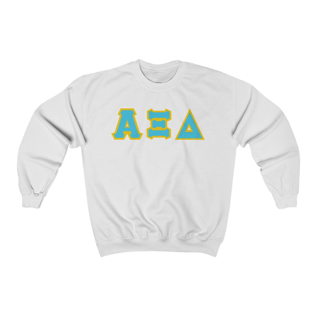 AXiD Printed Letters | Betxi Blue with Gold Border Crewneck