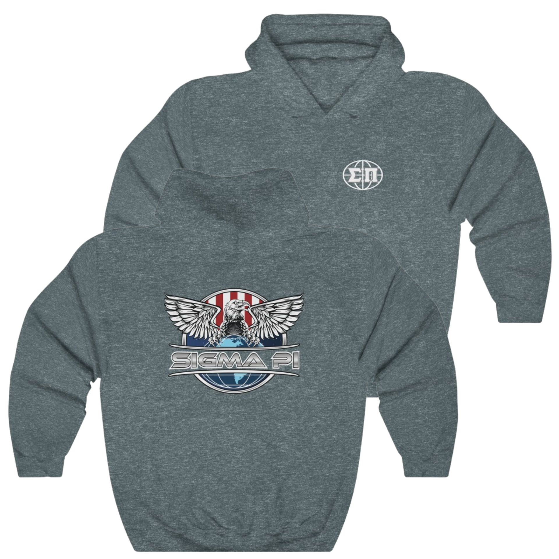 Grey Sigma Pi Graphic Hoodie | The Fraternal Order | Sigma Pi Apparel and Merchandise 