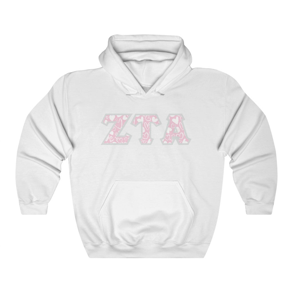 ZTA Printed Letters | Chalky Hearts Hoodie