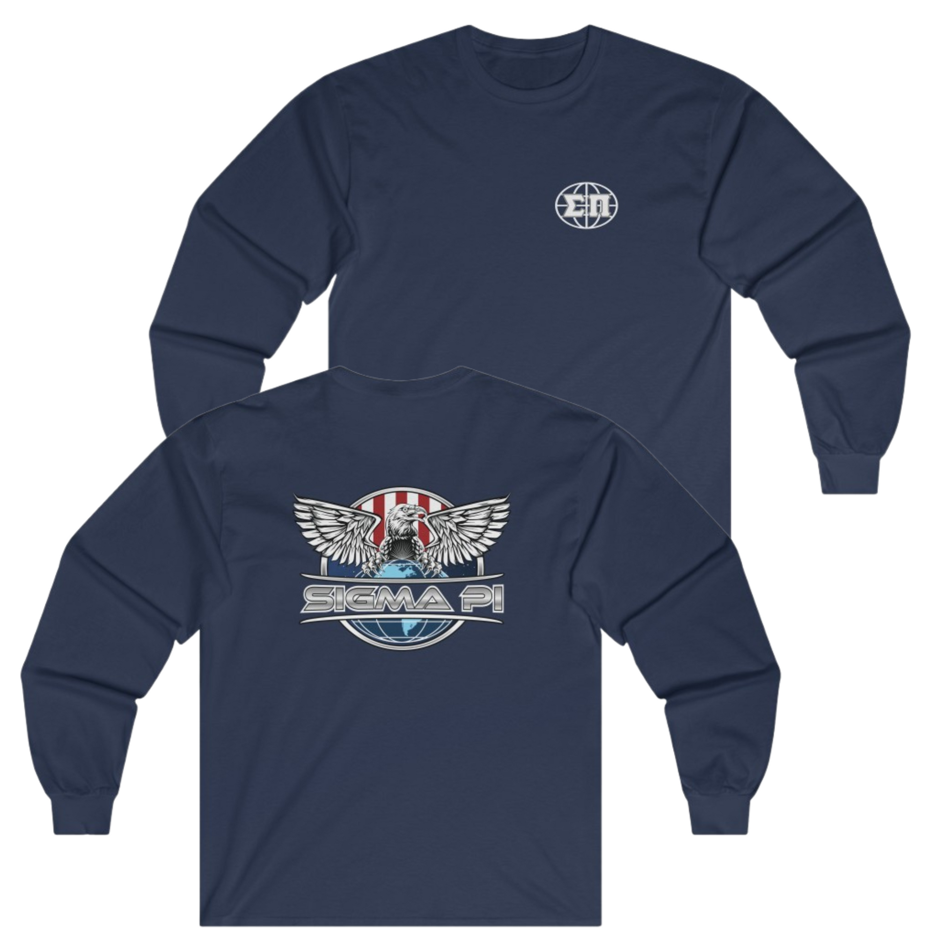 Navy Sigma Pi Graphic Long Sleeve | The Fraternal Order | Sigma Pi Apparel and Merchandise