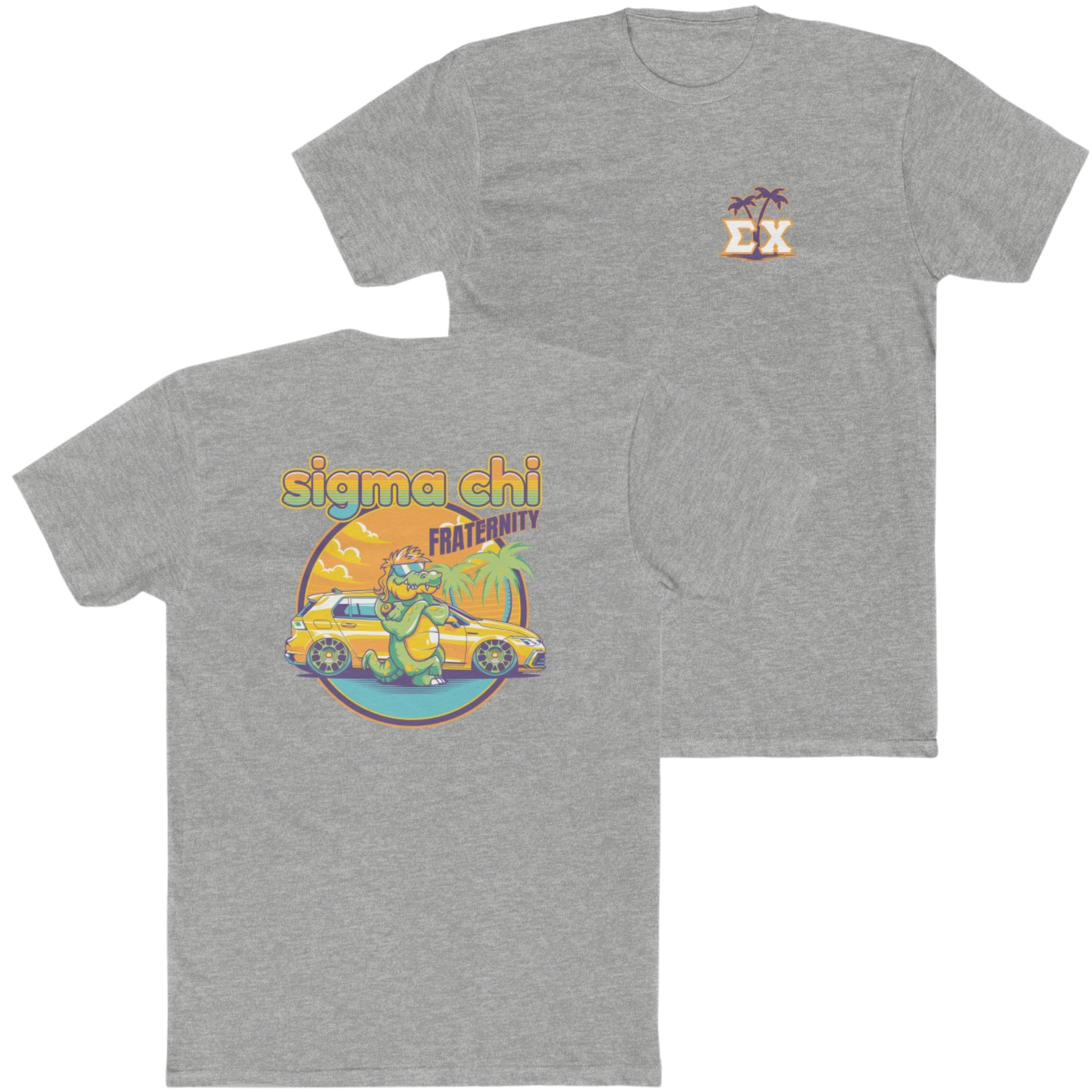 Grey Sigma Chi Graphic T-Shirt | Cool Croc | Sigma Chi Fraternity Apparel