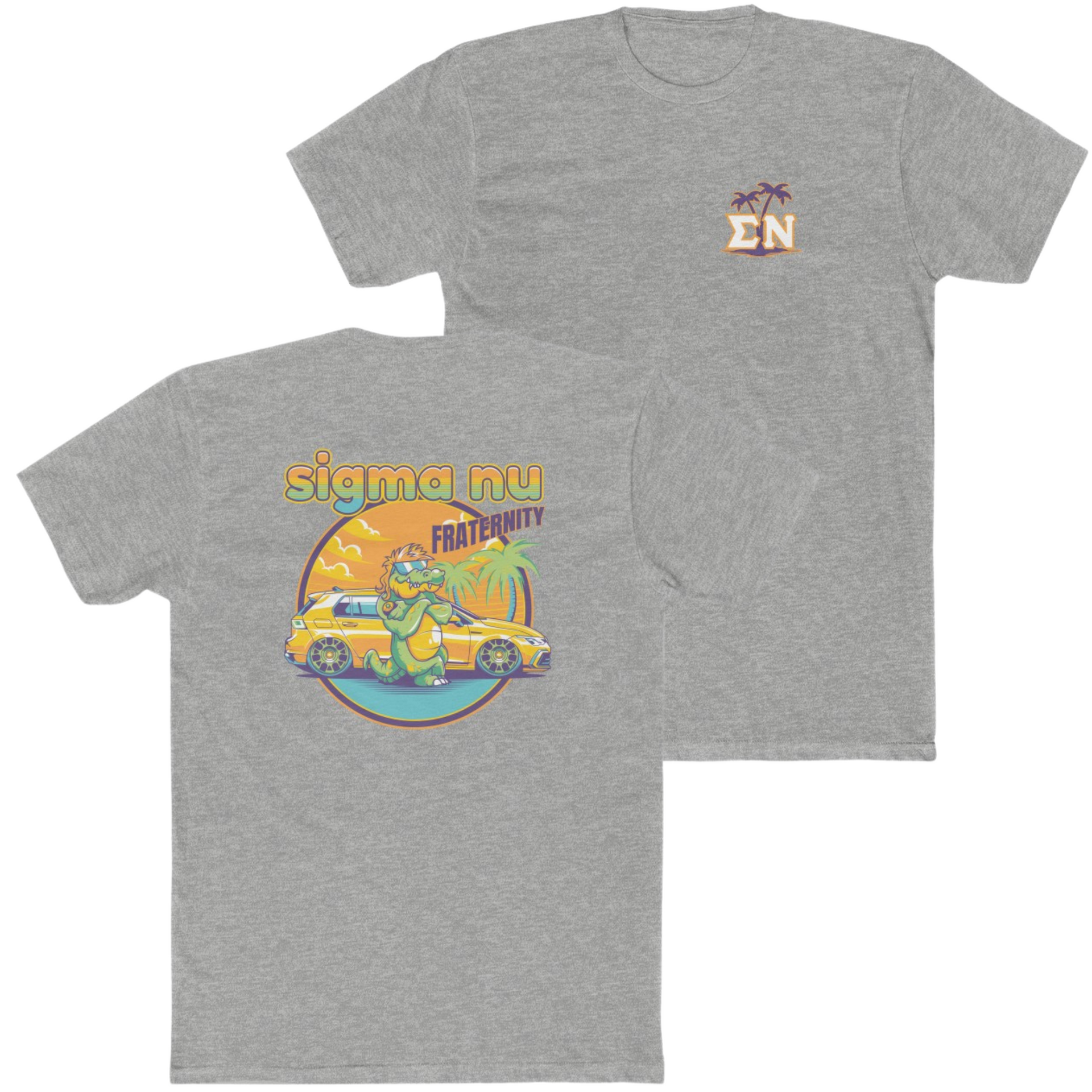 Grey Sigma Nu Graphic T-Shirt | Cool Croc | Sigma Nu Clothing, Apparel and Merchandise