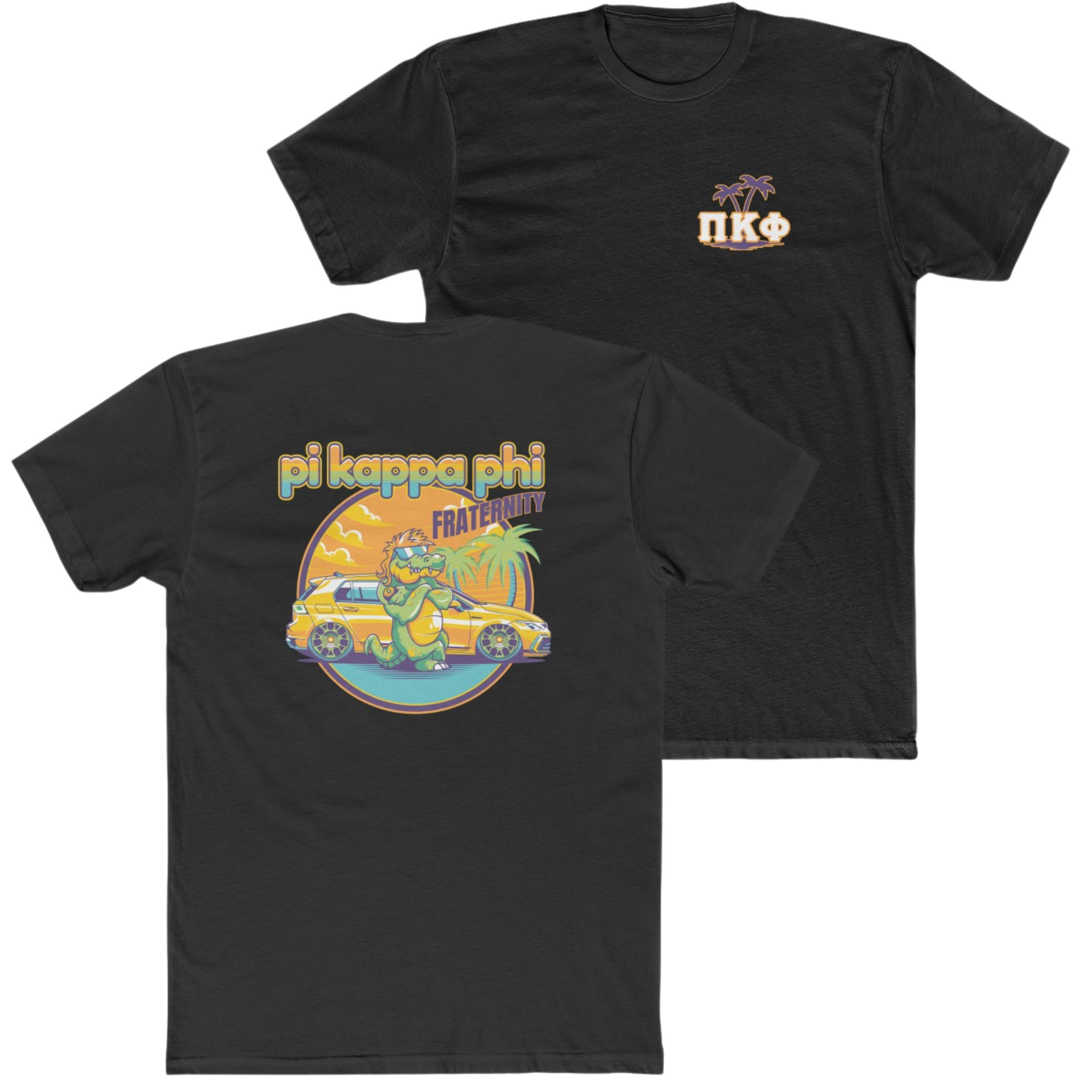 Black Pi Kappa Phi Graphic T-Shirt | Cool Croc | Pi Kappa Phi Apparel and Merchandise 