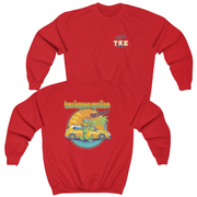 Red Tau Kappa Epsilon Graphic Crewneck Sweatshirt | Cool Croc | TKE Clothing and Merchandise