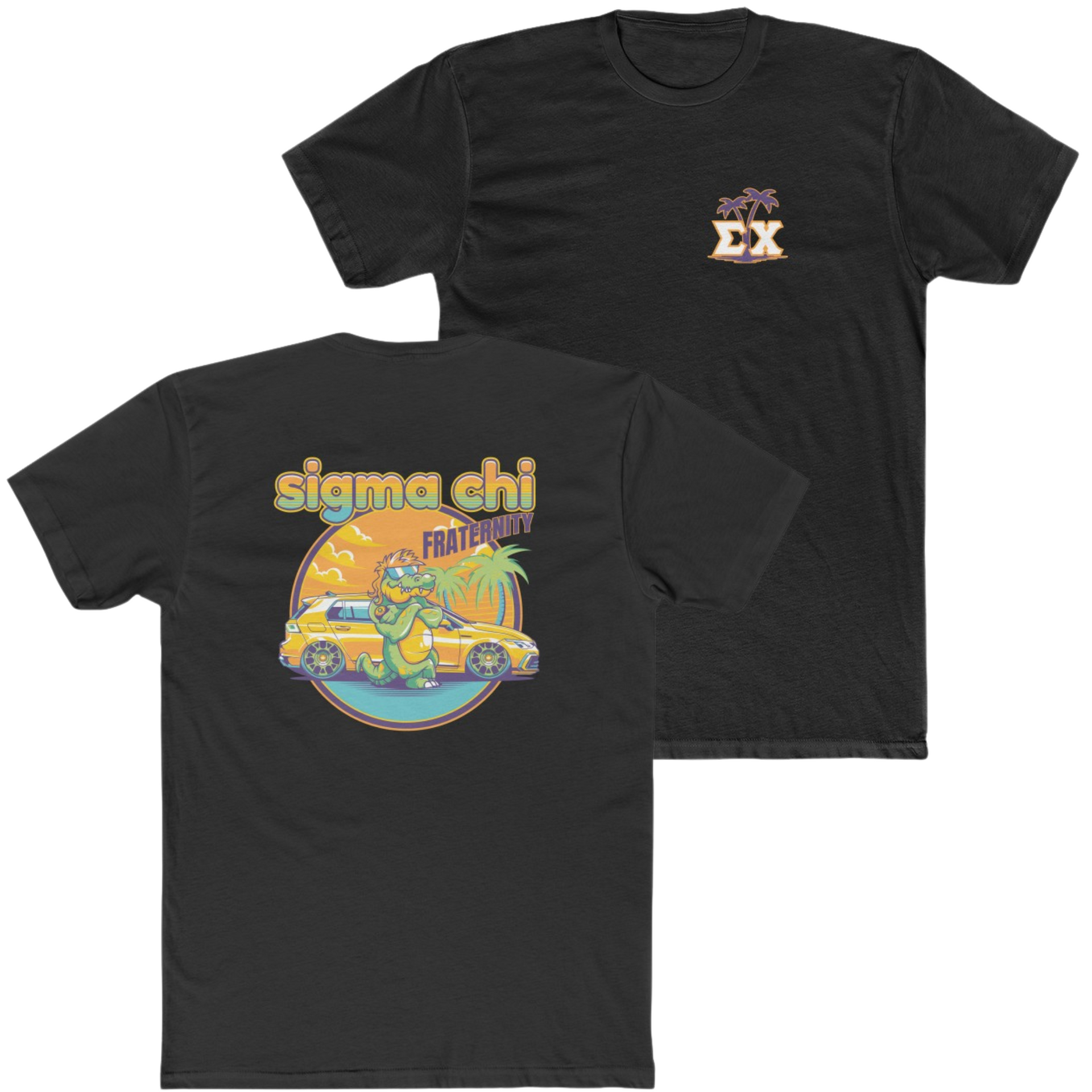 Black Sigma Chi Graphic T-Shirt | Cool Croc | Sigma Chi Fraternity Apparel