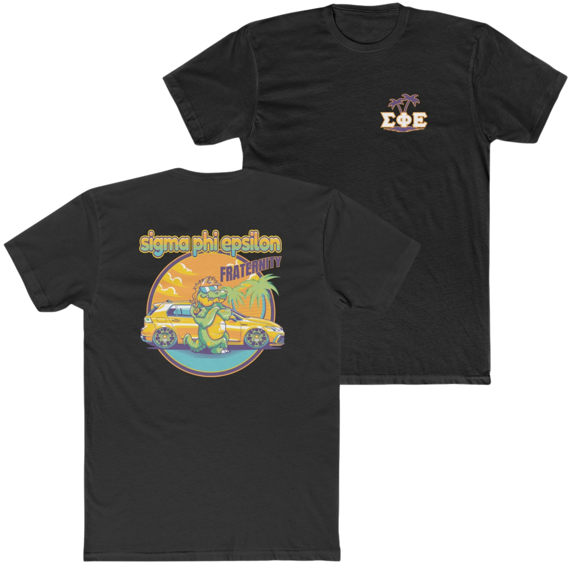 Black Sigma Phi Epsilon Graphic T-Shirt | Cool Croc | SigEp Clothing - Campus Apparel  