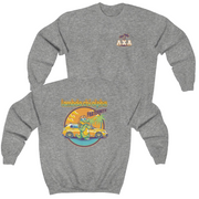 Grey Lambda Chi Alpha Graphic Crewneck Sweatshirt | Cool Croc | Lambda Chi Alpha Fraternity Apparel 
