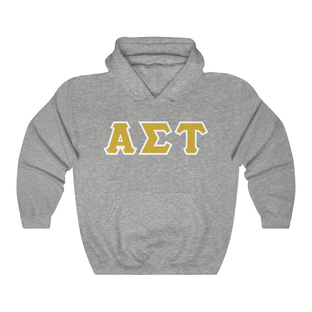 AST Printed Letters | Gold with White Border Hoodie