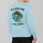 light blue Pi Kappa Phi Graphic Long Sleeve T-Shirt | Gone Fishing | Pi Kappa Phi Apparel and Merchandise model 