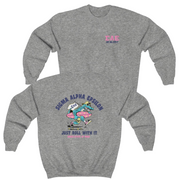 Grey Sigma Alpha Epsilon Graphic Crewneck Sweatshirt | Alligator Skater | Sigma Alpha Epsilon Clothing and Merchandise