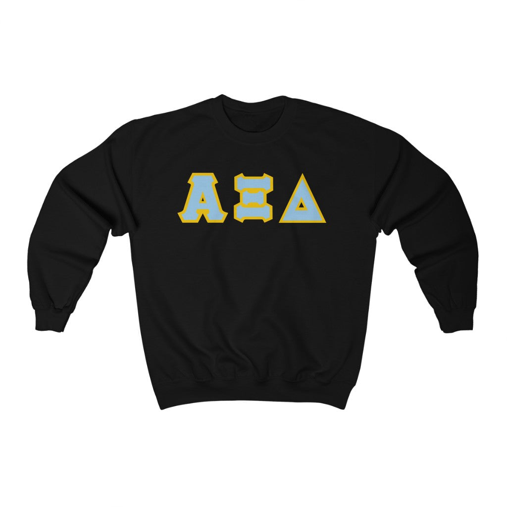 AXiD Printed Letters | Giffin Blue & Gold Border Crewneck