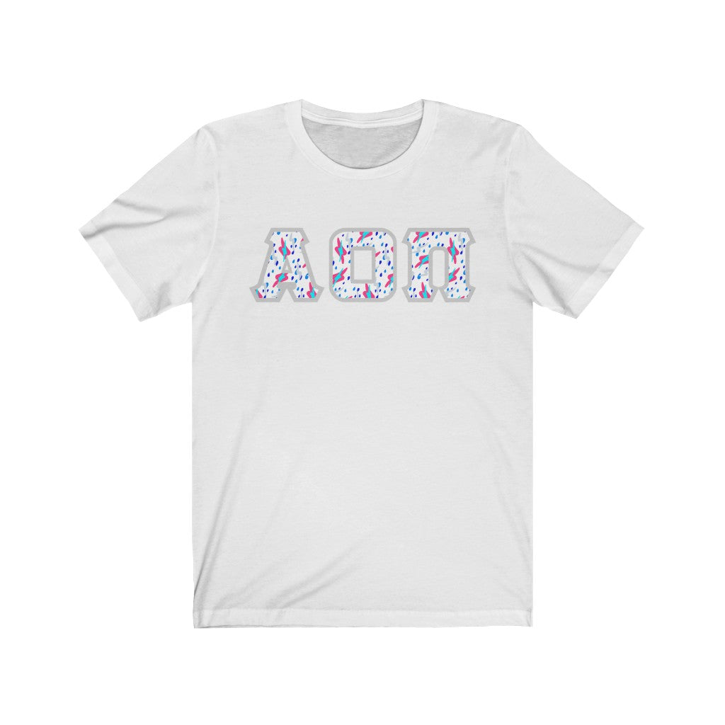 AOII Printed Letters | Bayside White T-Shirt