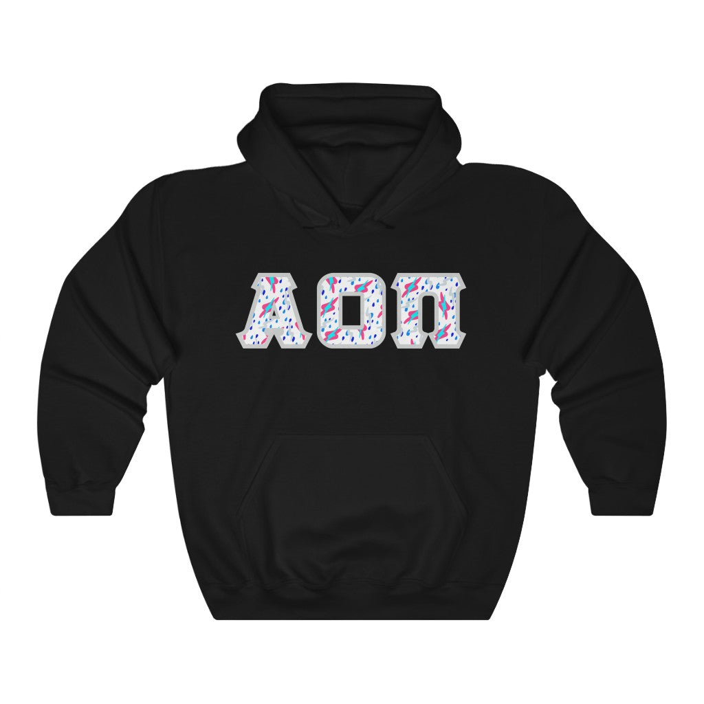 AOII Printed Letters | Bayside White Hoodie