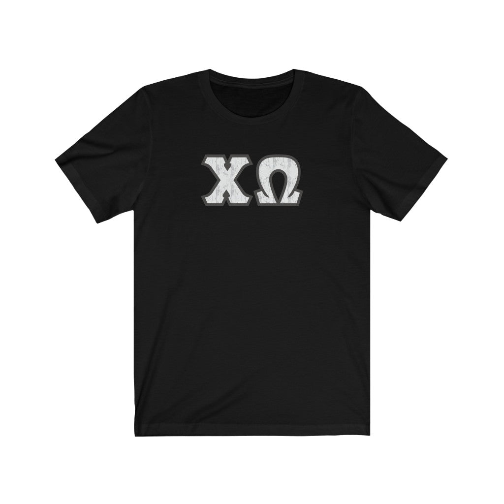 Chi Omega Printed Letters | Marble Print T-Shirt