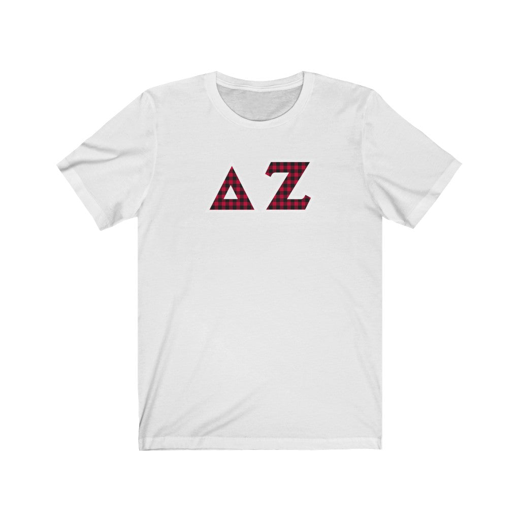 Delta Zeta Printed Letters | Buffalo Plaid T-Shirt