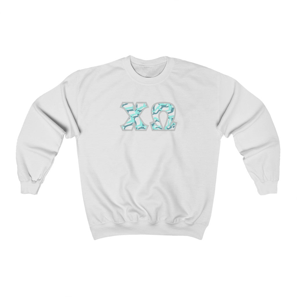 Chi Omega Printed Letters | Under the Sea Crewneck