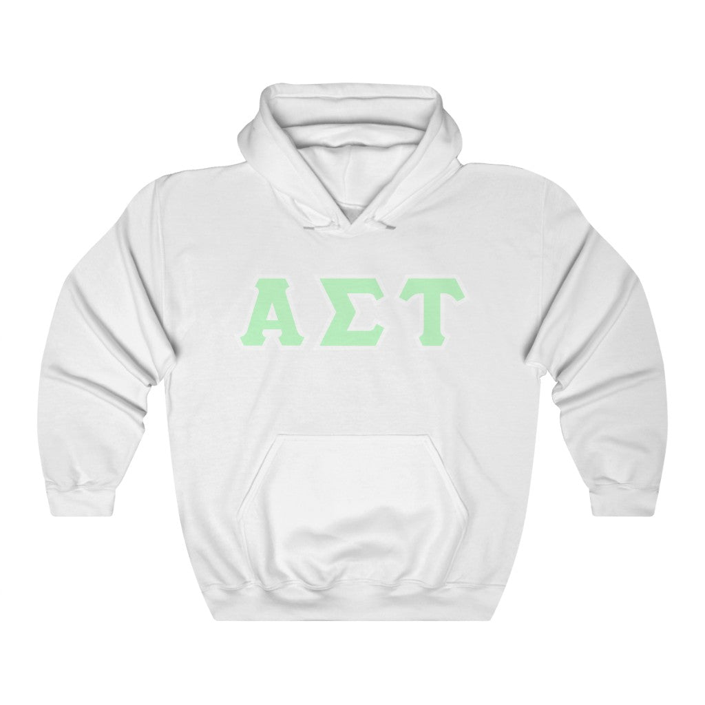 AST Printed Letters | Mint with White Border Hoodie