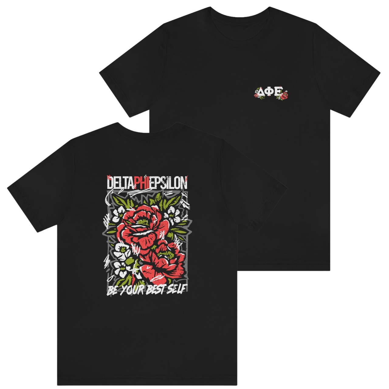 Delta Phi Epsilon Graphic T-Shirt | Grunge Roses