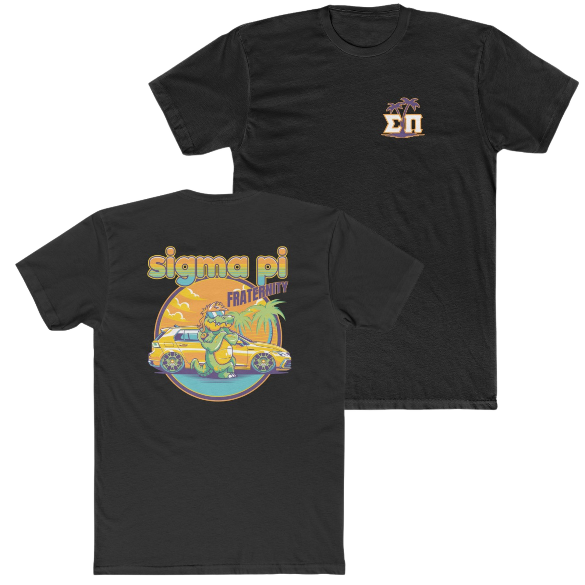 Black Sigma Pi Graphic T-Shirt | Cool Croc | Sigma Pi Apparel and Merchandise