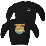 Black Sigma Chi Graphic Crewneck Sweatshirt | Cool Croc | Sigma Chi Fraternity Apparel