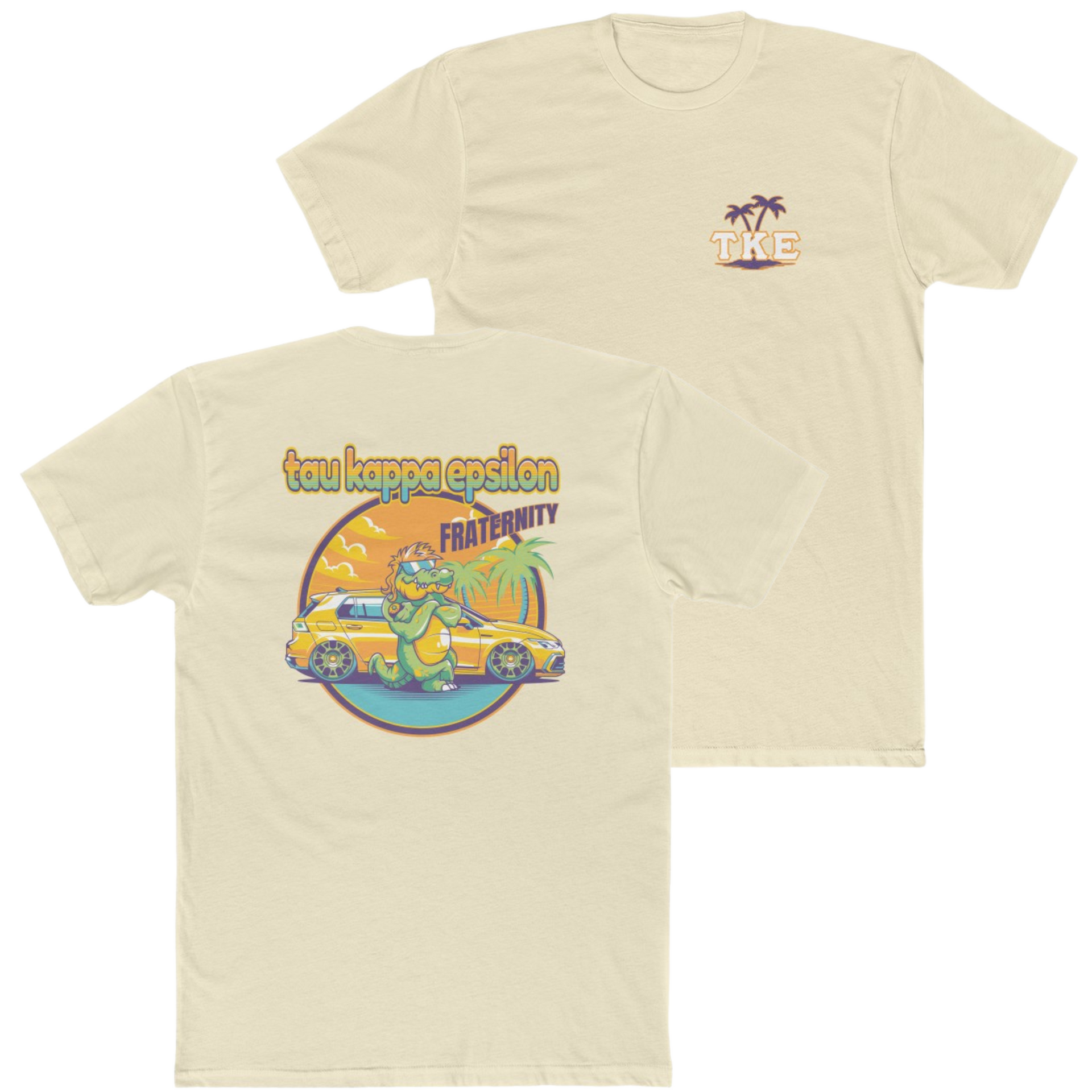 Natural Tau Kappa Epsilon Graphic T-Shirt | Cool Croc | TKE Clothing and Merchandise