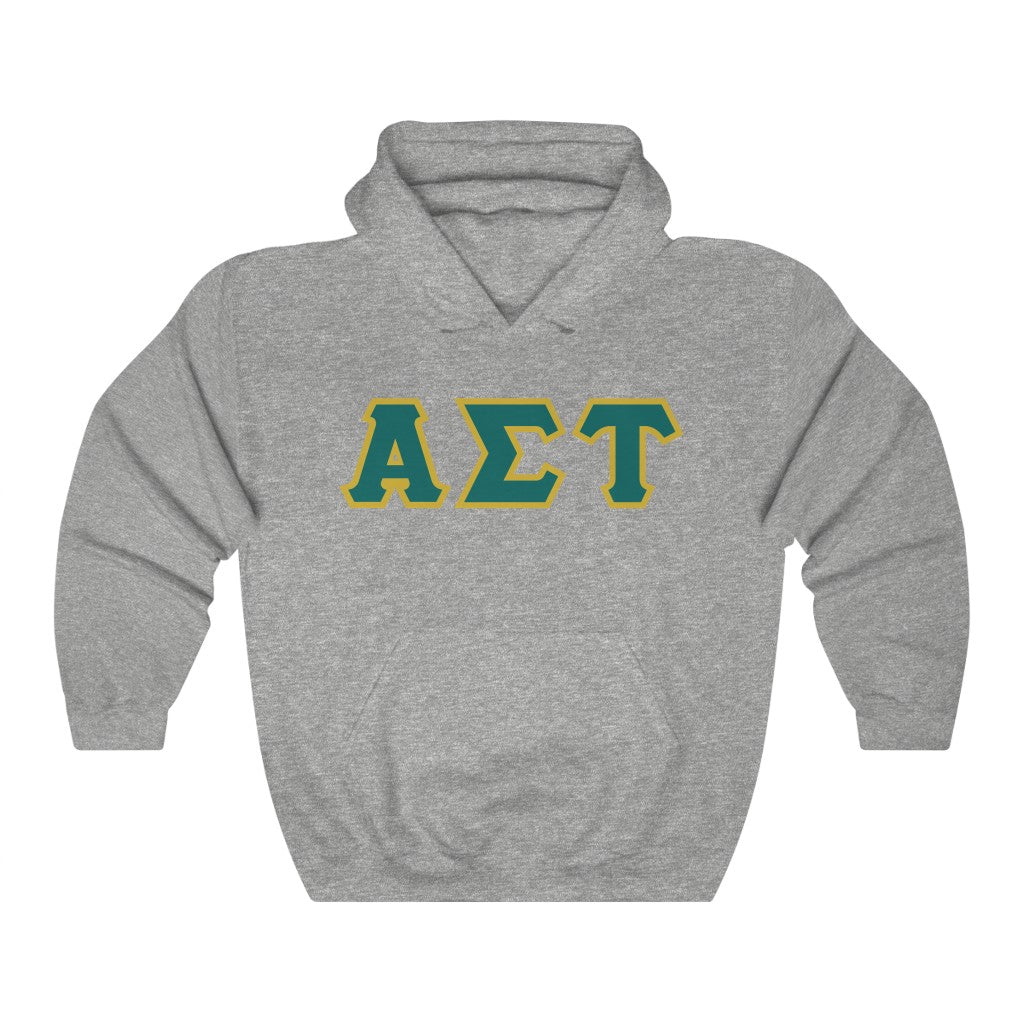 AST Printed Letters | Emerald with Gold Border Hoodie
