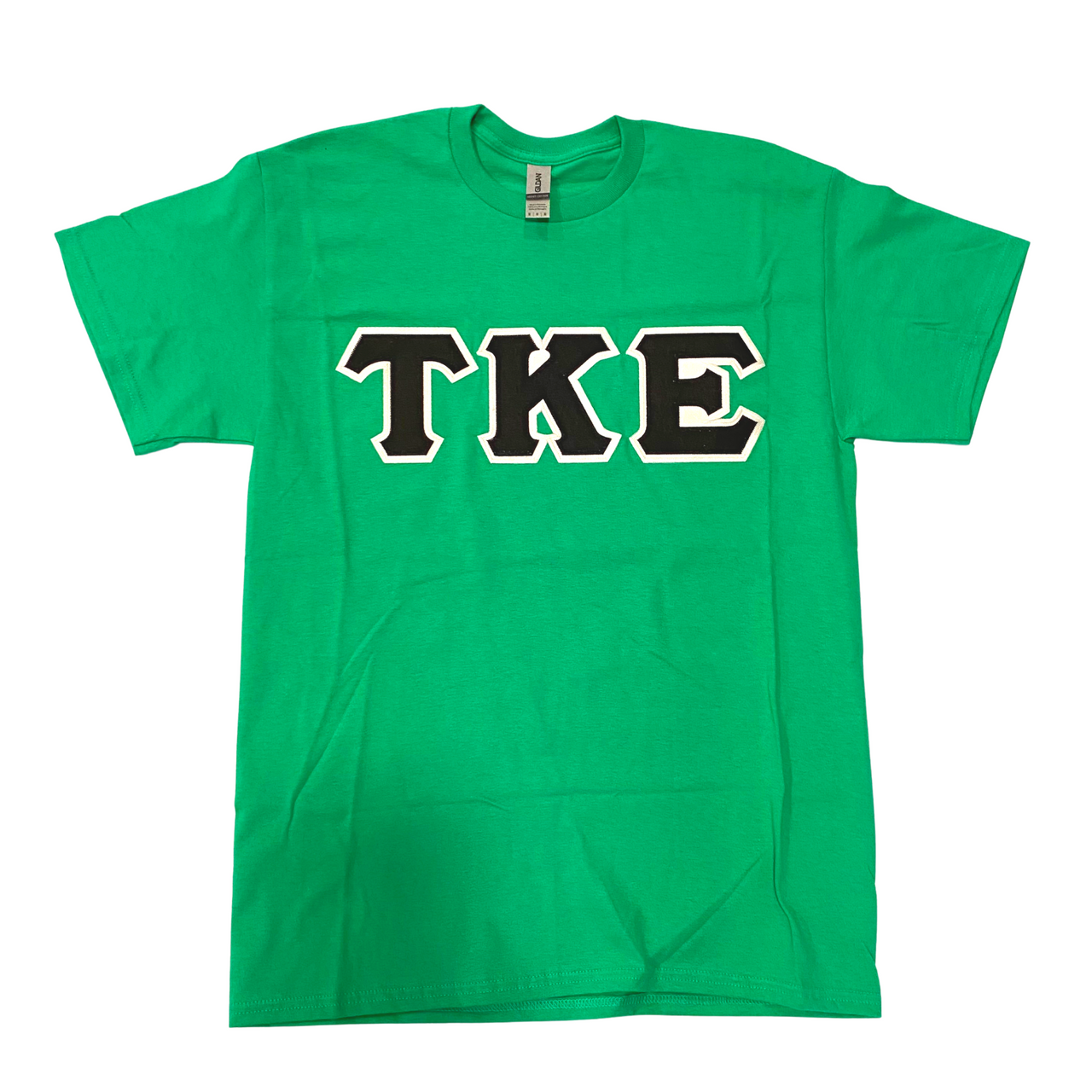 Tau Kappa Epsilon Stitched Letter T-Shirt | Black with White Border