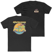 Black Alpha Tau Omega Graphic T-Shirt | Cool Croc | Alpha Sigma Phi Fraternity Merch 