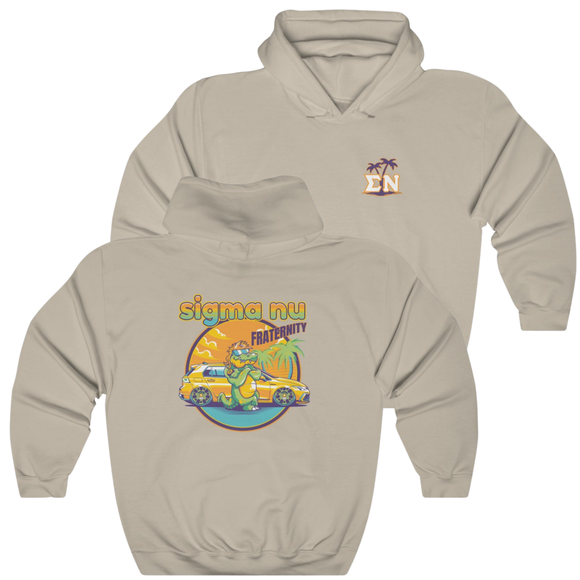 Sand Sigma Nu Graphic Hoodie | Cool Croc | Sigma Nu Clothing, Apparel and Merchandise