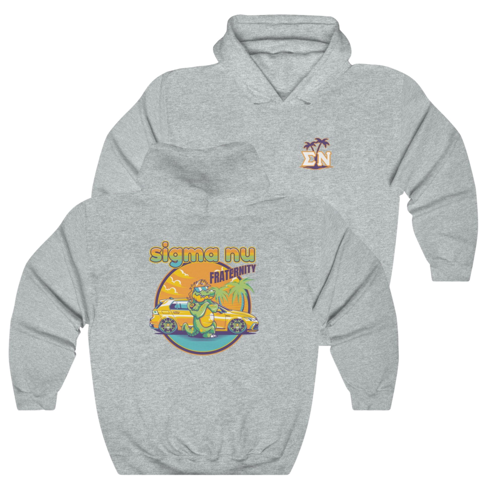 Grey Sigma Nu Graphic Hoodie | Cool Croc | Sigma Nu Clothing, Apparel and Merchandise