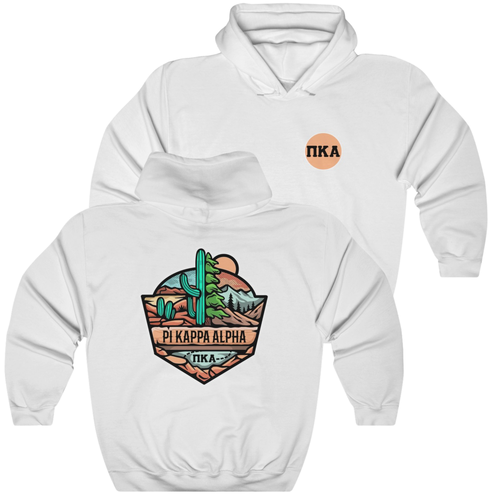 Pi Kappa Alpha Graphic Hoodie | Desert Mountains | Pi kappa alpha fraternity shirt