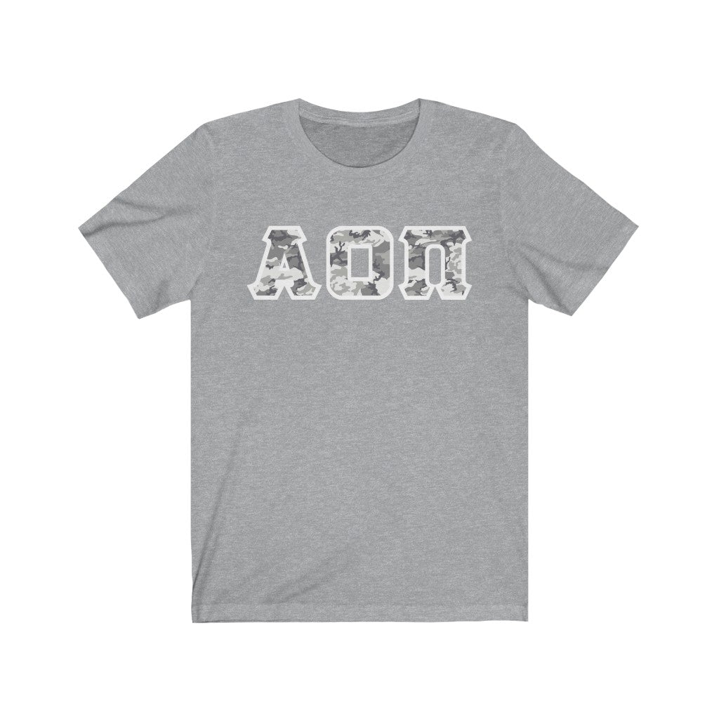 AOII Printed Letters | Winter Camo T-Shirt