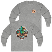 Grey Sigma Nu Graphic Long Sleeve T-Shirt | Desert Mountains | Sigma Nu Clothing, Apparel and Merchandise